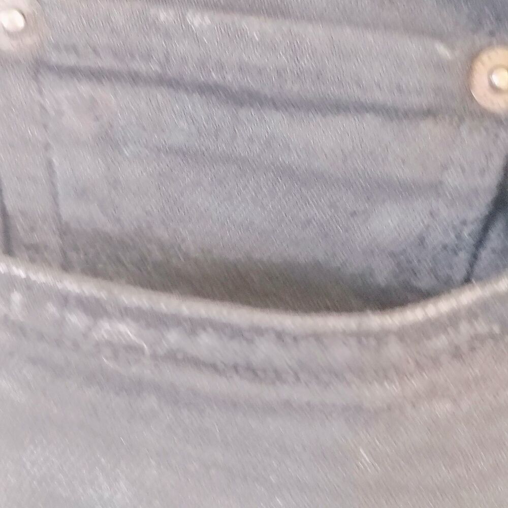 Lauren Ralph Lauren Coated Black Jeans 16 Waxed Leather Look Wide LRL 5 Pocket - Picture 10 of 12